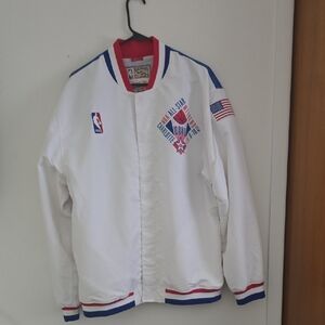 NBA All-Star White Jacket with Blue and Red Details